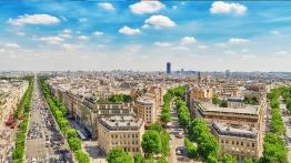 View of the Champs-Elysées from the top of Arc de Triomphe