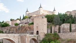 Alcázar of Toledo, a stone fortress located in the highest part of Toledo, Spain.