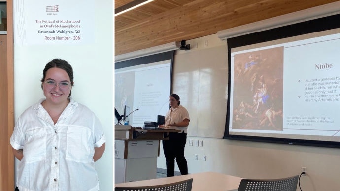 Student collage of research presentation