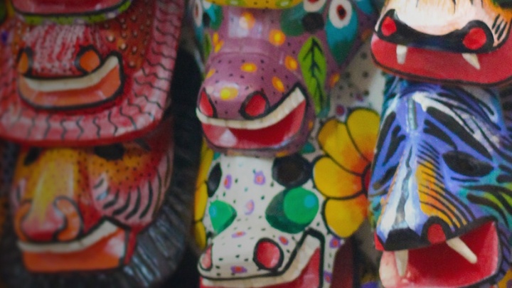 Commonplace objects and artifacts representing still life in an art mural