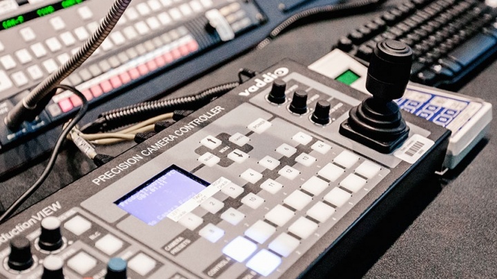 Close up of Camera Control System at TigerTV, Trinity's 24/7 television station