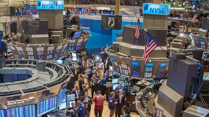 Aerial view of the stock exchange. 
