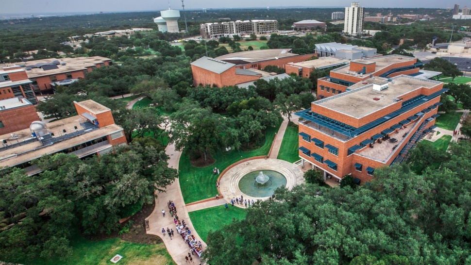 aerial view of campus from Murchison Tower, viewing north