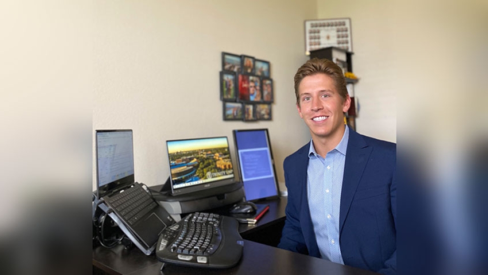 Drake Dukes at his home workstation