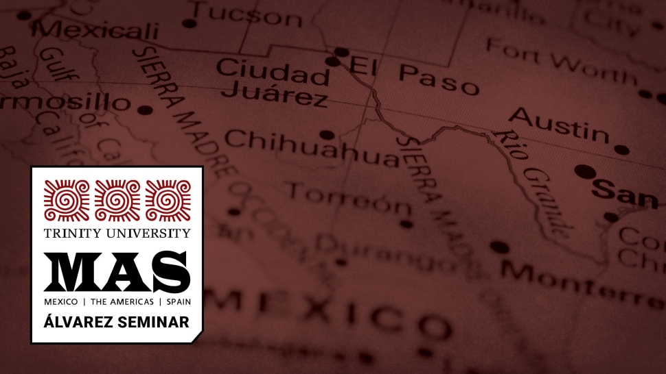A close-up of a map showing the border of Texas and Mexico with the MAS logo in the bottom left corner