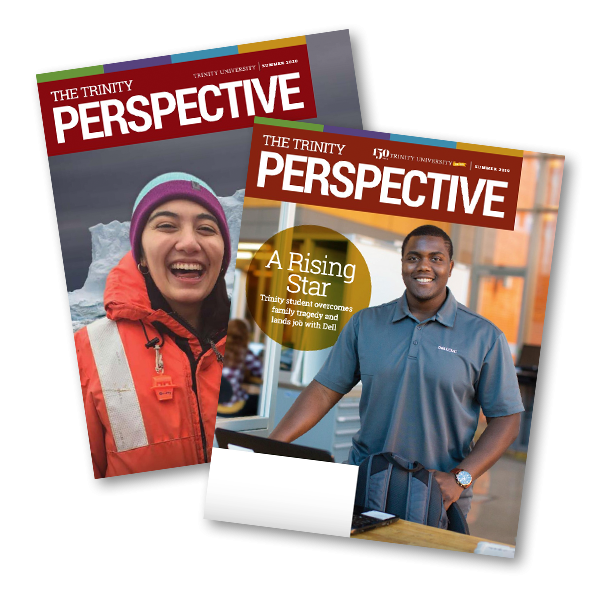 stack of Trinity perspective magazines