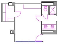 CAD Drawing of corner room layout