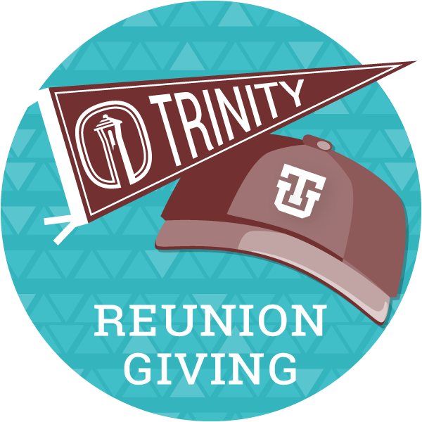 graphic for Reunion Giving with pennant and beanie