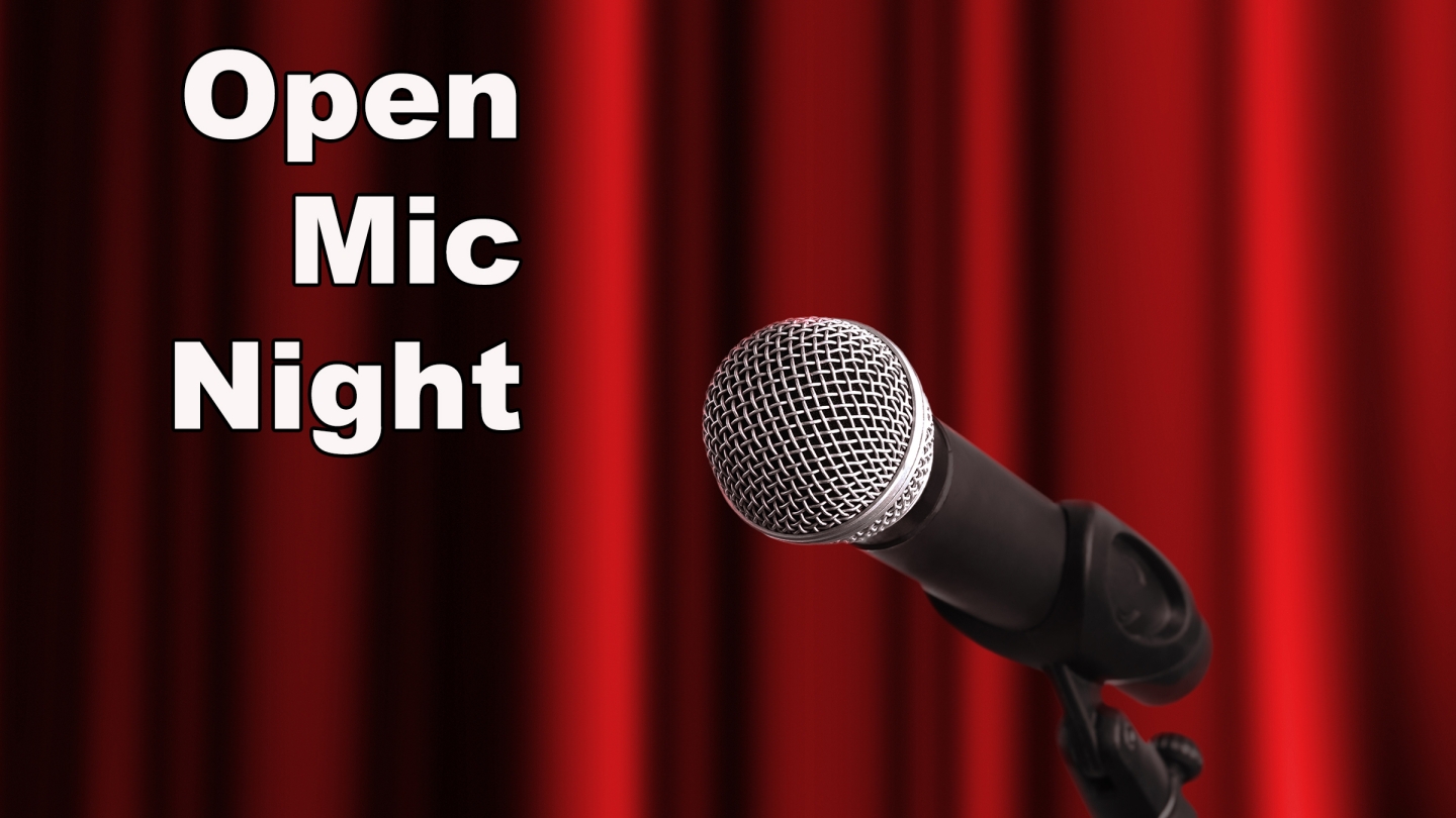 Theater promotional poster for "Open Mic Night"