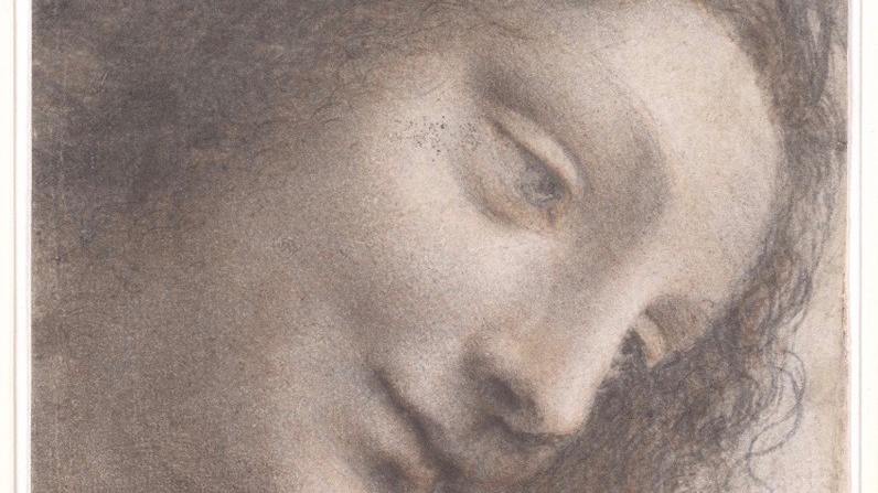 Leonardo da Vinci's The Head of the Virgin in Three-Quarter View Facing Right, 1510–1513