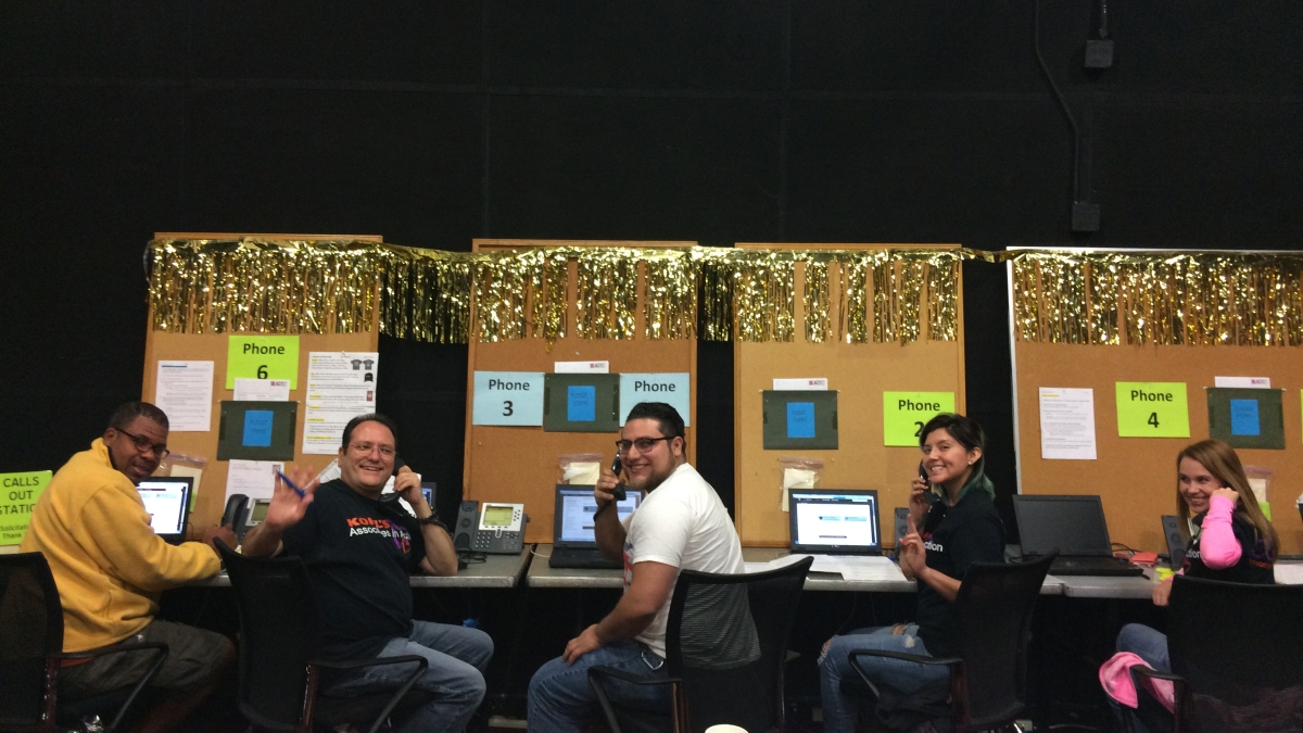 KRTU interns and employees calling for the Fall Membership Drive